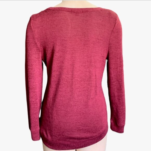 Fifth Sun Burgundy "Nah,Maste" Novelty Graphic Yoga Theme Top Sz M #40G - Picture 5 of 8